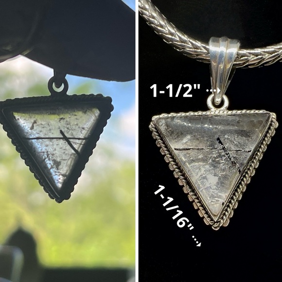 Premier Designs Criss Cross Chain w/a Tourmalinated Quartz Pendant - Picture 9 of 9